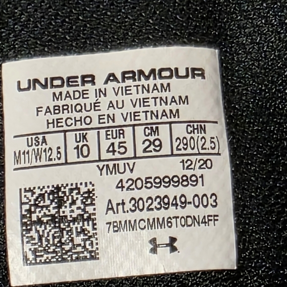 Under Armour Lockdown 6 Mens Size 11 Black And White With Metallic Gold Logo - Picture 7 of 8